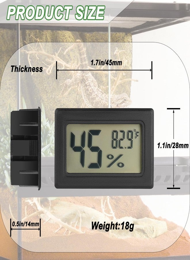 Serundo Auto Reptile Thermometer and Humidity Gauge Digtal Terrarium Thermometer Rectangle Bearded Dragon Cage Accessories Reptile Temp and Humidity Gauge for Leopard Gecko Hermit Crab Gecko Lizard Etc 2pc - Image 2